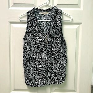 Loft sleeveless v-neck floral blouse